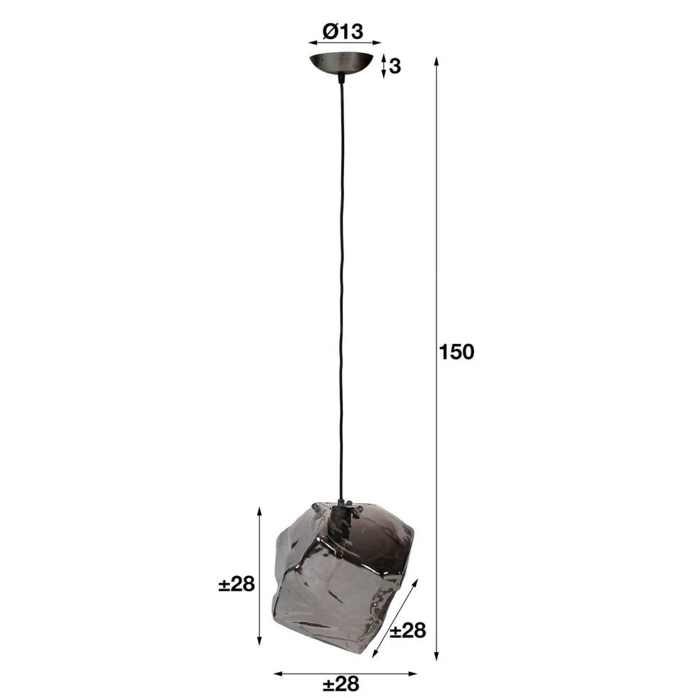 Giga Meubel Hanglamp Rock - Chrome - 1-Lichts - 25x25x150cm