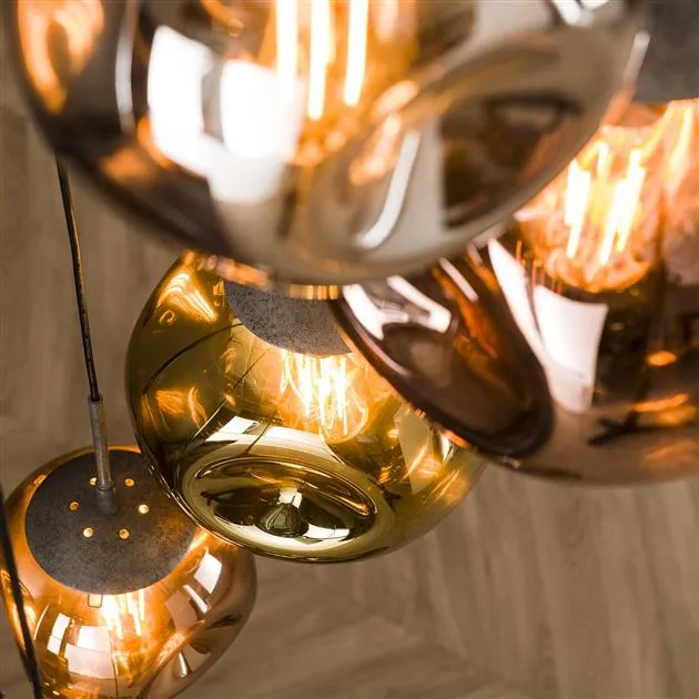 Giga Meubel Hanglamp Stellar - Zilver Metaal - 7-Lichts - 40x40x180cm