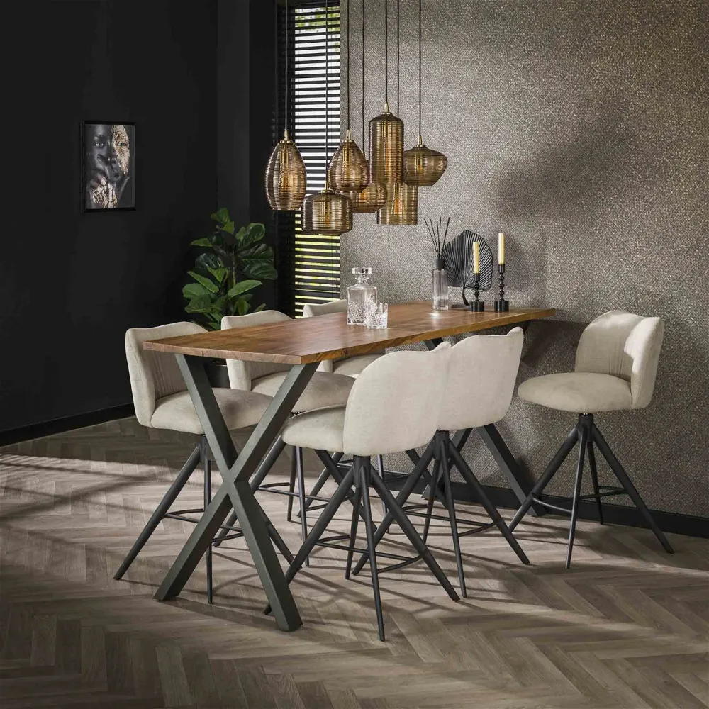 Giga Meubel Hanglamp Stripe Horizontal - Amber - 7-Lichts - 93x40x150cm