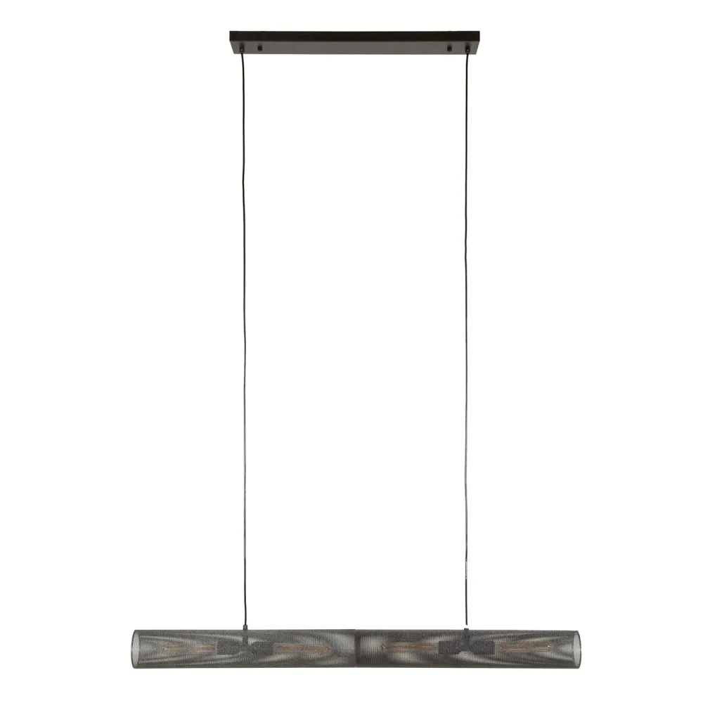 Giga Meubel Hanglamp Tube Mesh - Zwart Metaal - 120x10x150cm