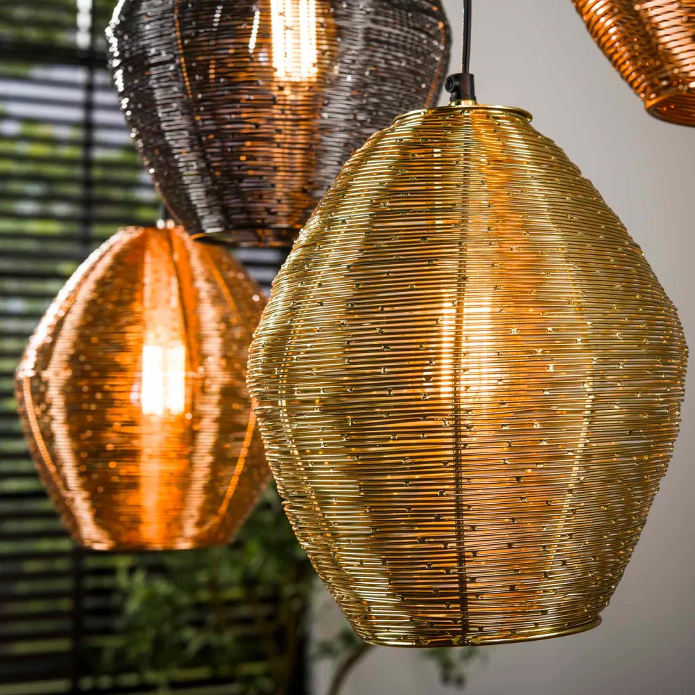 Giga Meubel Hanglamp Web Mix - Metaal - 5-Lichts - 118x26x150cm