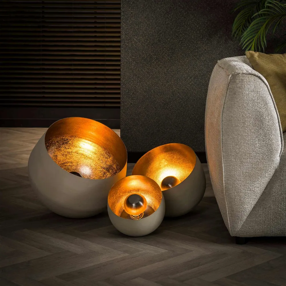 Giga Meubel Tafellamp Basket - Grijs - 1-Lichts - Ø50x46cm
