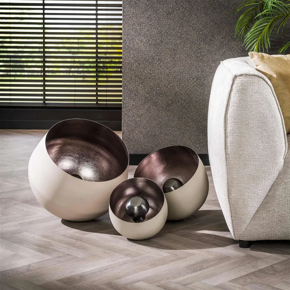 Giga Meubel Tafellamp Basket - Grijs - 1-Lichts - Ø50x46cm