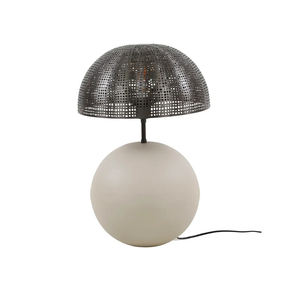 Giga Meubel Tafellamp Sphere - Natural Grijs - 1-Lichts - 31x31x57cm