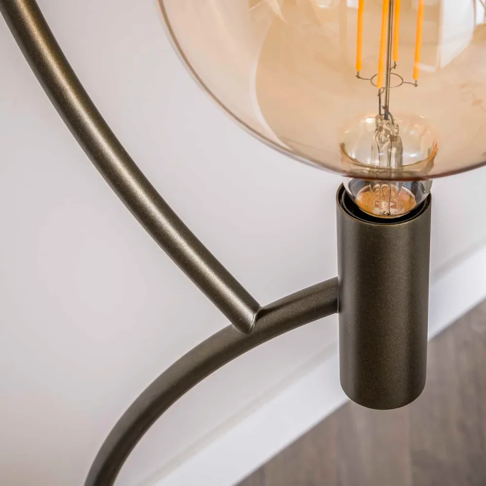 Giga Meubel Vloerlamp Arcus - Zwart - 3-Lichts - 35x30x160cm