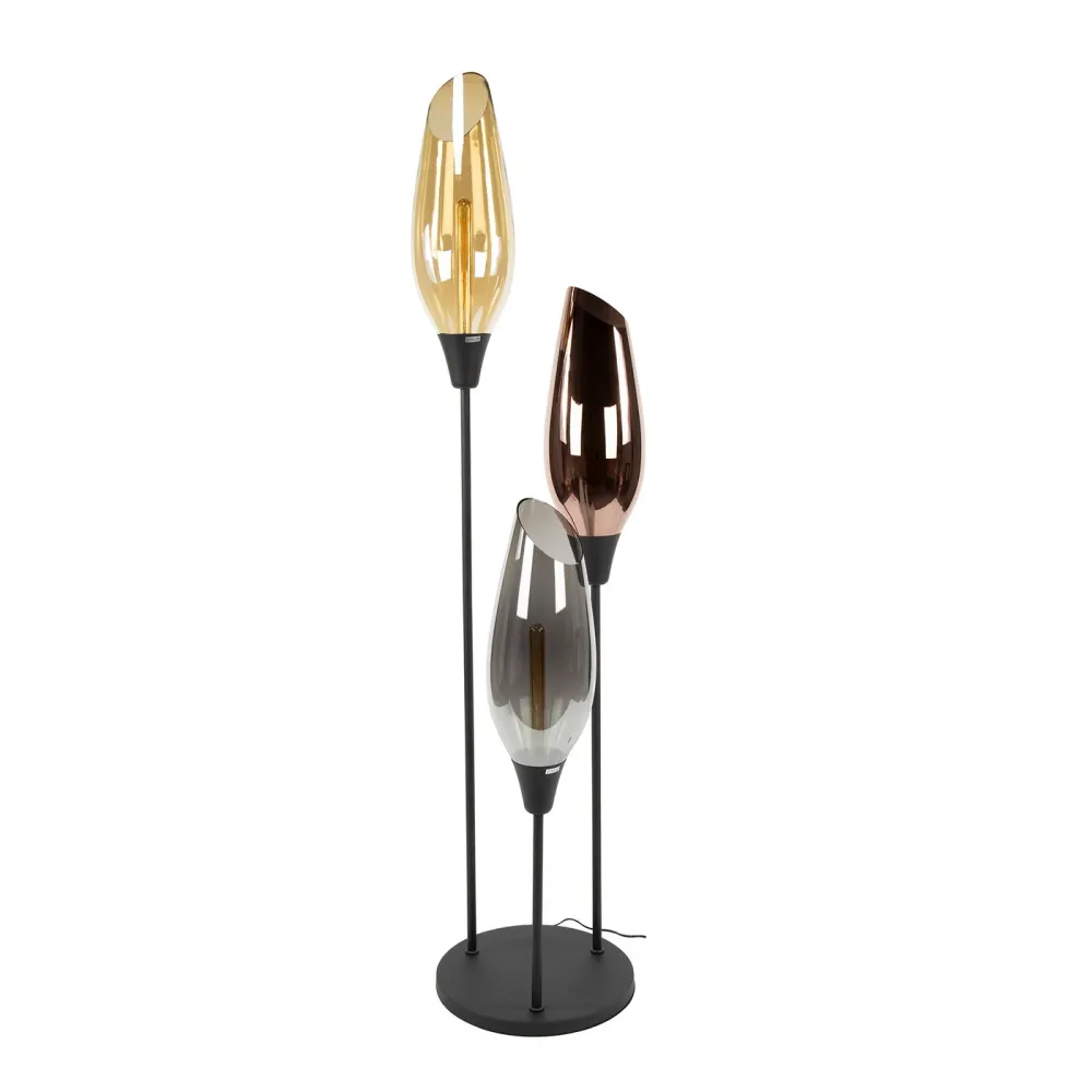 Giga Meubel Vloerlamp Cocoon - Multicolor Glas - 3-Lichts - 45x45x178cm - Set van 3