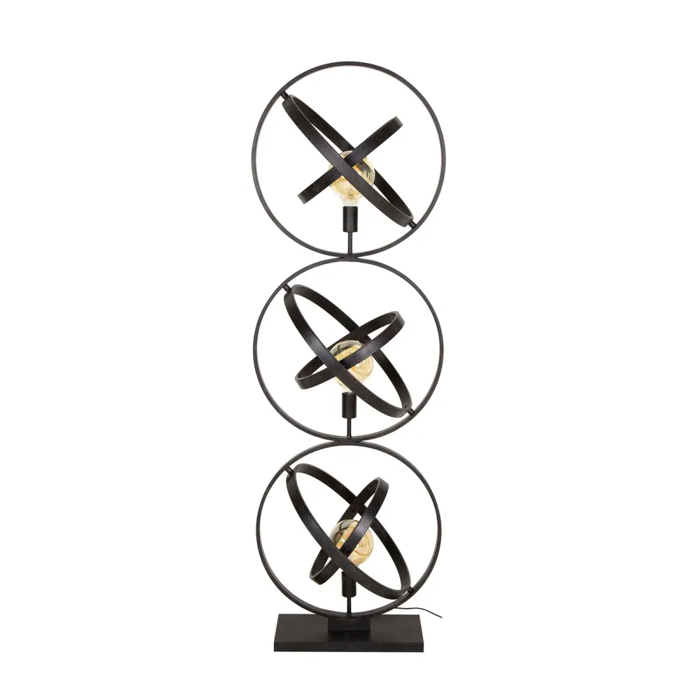 Giga Meubel Vloerlamp Galaxy - Zwart Metaal - 3-Lichts - 50x45x155cm