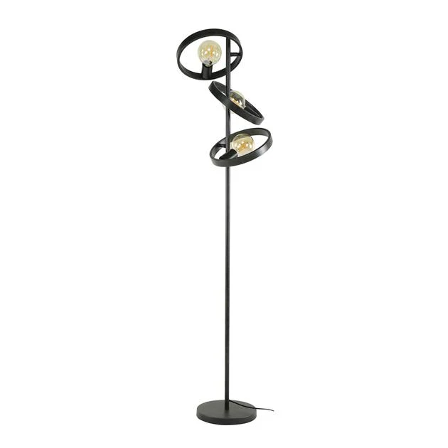 Giga Meubel Vloerlamp Hover - Zwart Metaal - 3-Lichts - 40x40x155cm