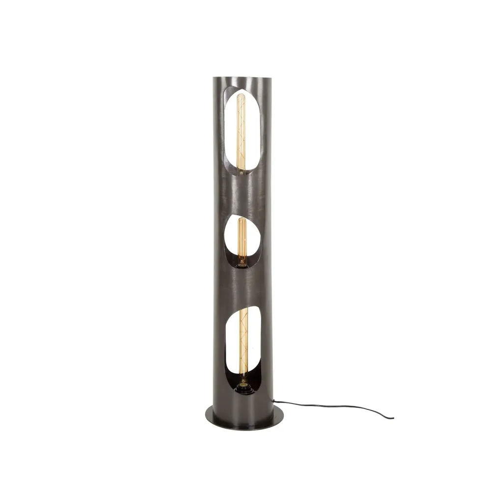 Giga Meubel Vloerlamp Organic - Zwart Metaal - 3-Lichts - 25x25x100cm