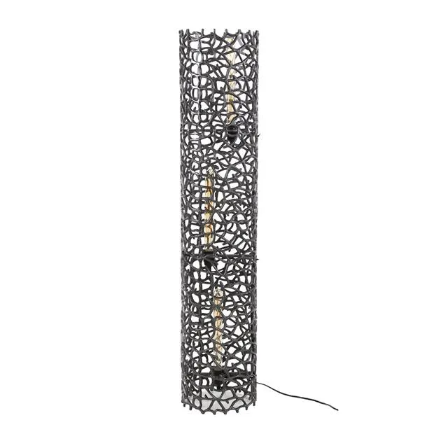 Giga Meubel Vloerlamp Weaver - Zwart Metaal - 3-Lichts - 25x25x122cm