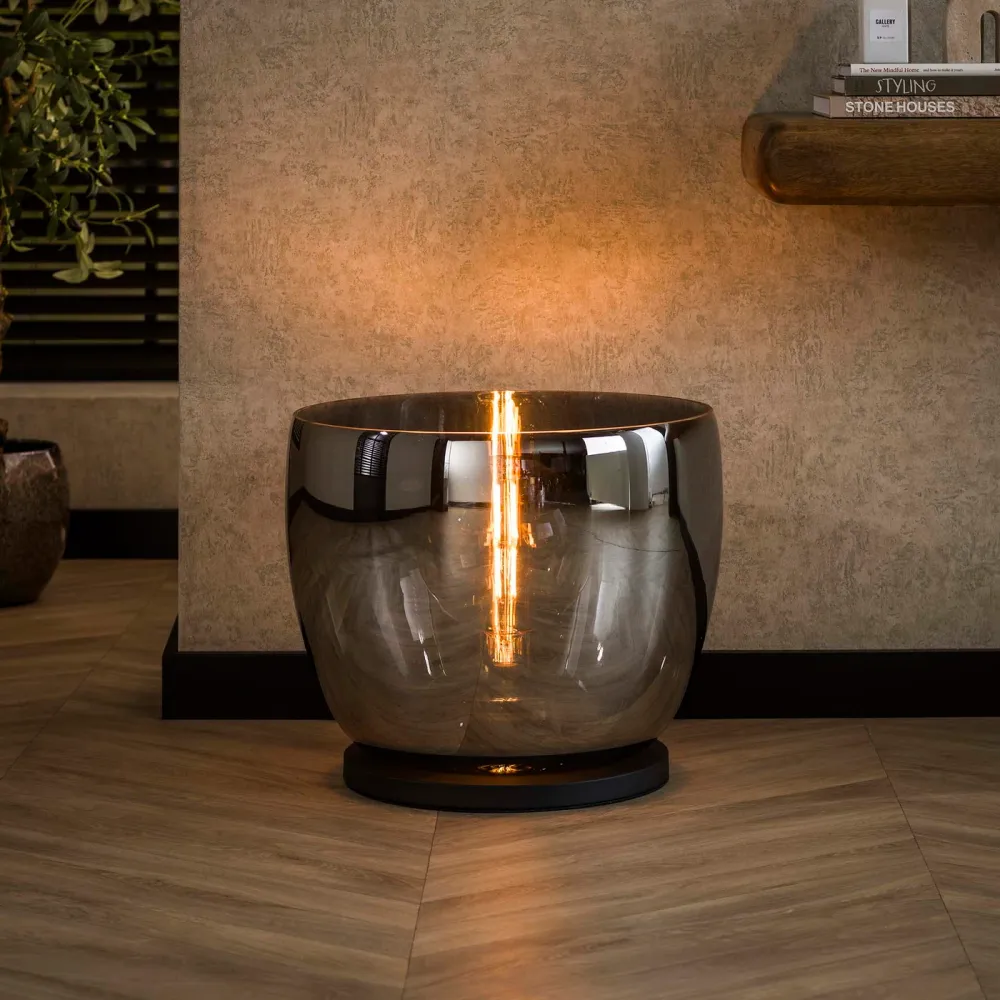 Giga Meubel Vloerlamp Up XXL - Smoke Glas - 1-Lichts - 48x48x41cm