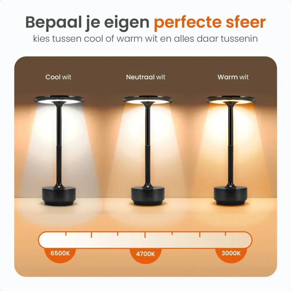 Goliving oplaadbare tafellamp Horizon - Zwart
