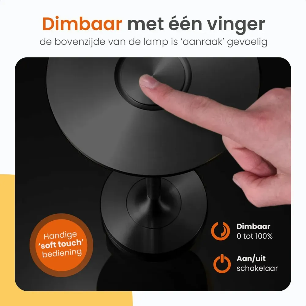 Goliving oplaadbare tafellamp Horizon - Zwart