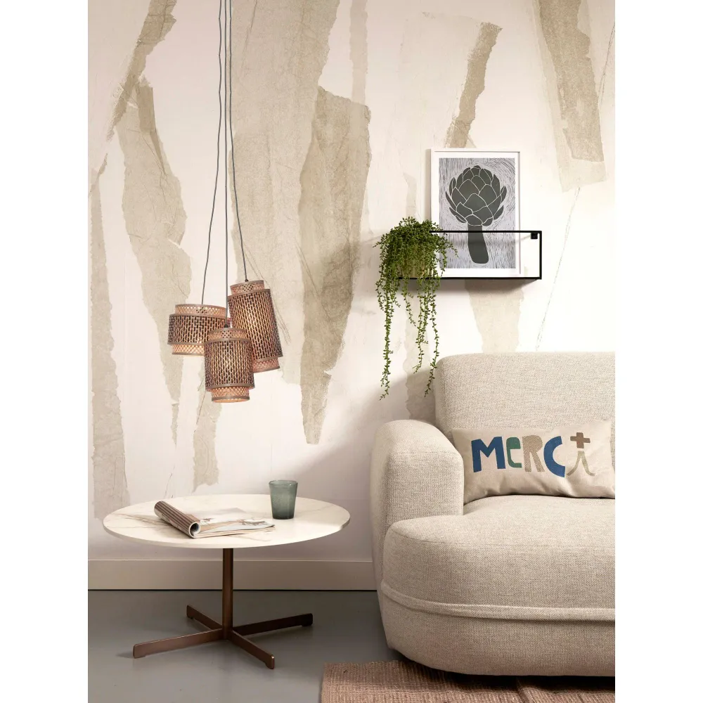GOOD&MOJO hanglamp Bhutan - bruin - Ø15cm GOOD & MOJO