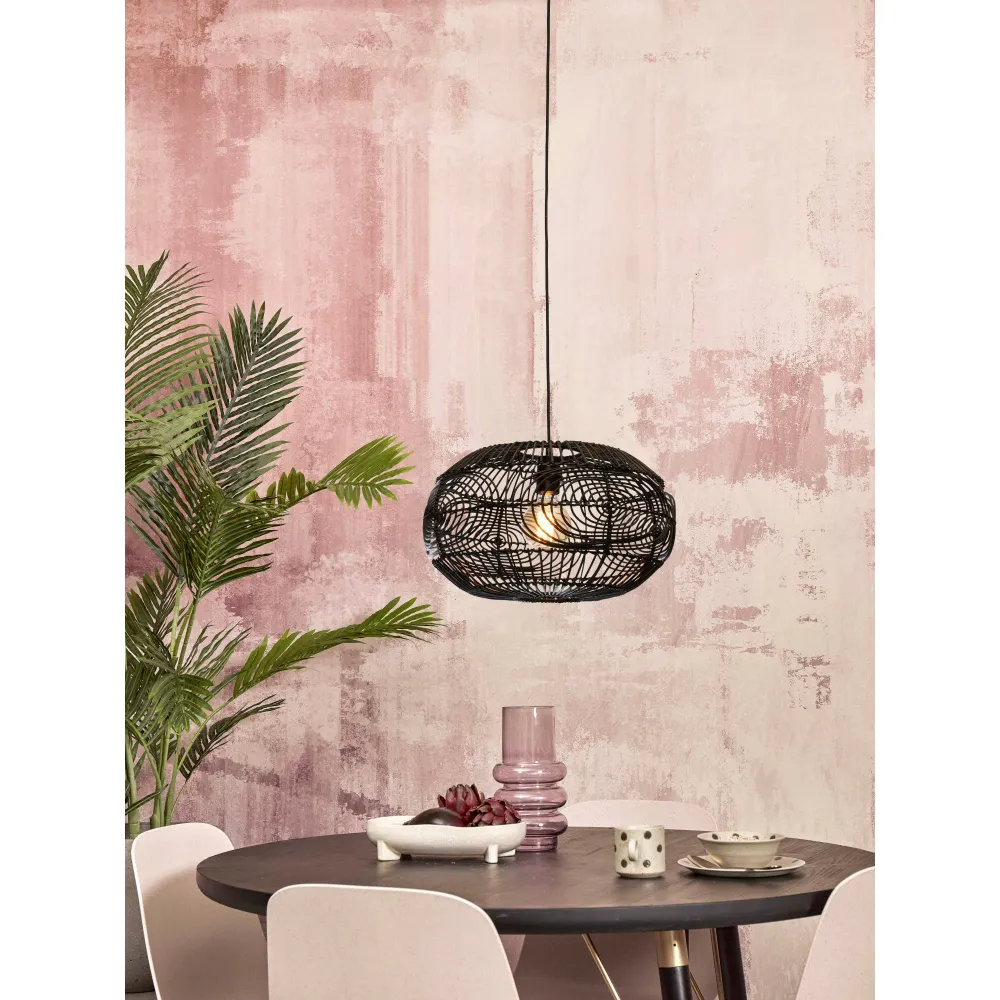 GOOD&MOJO hanglamp Madeira - zwart - Ø48cm GOOD & MOJO