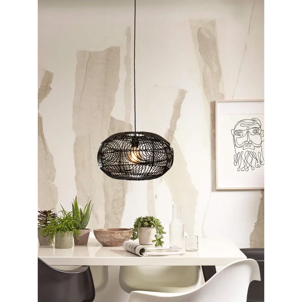 GOOD&MOJO hanglamp Madeira - zwart - Ø48cm GOOD & MOJO