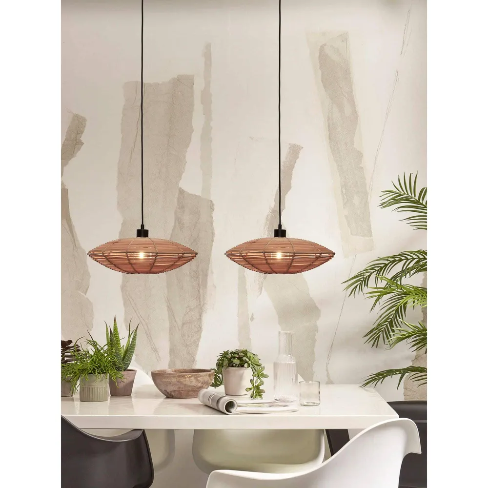 GOOD&MOJO hanglamp Tanami - bruin - Ø55cm GOOD & MOJO