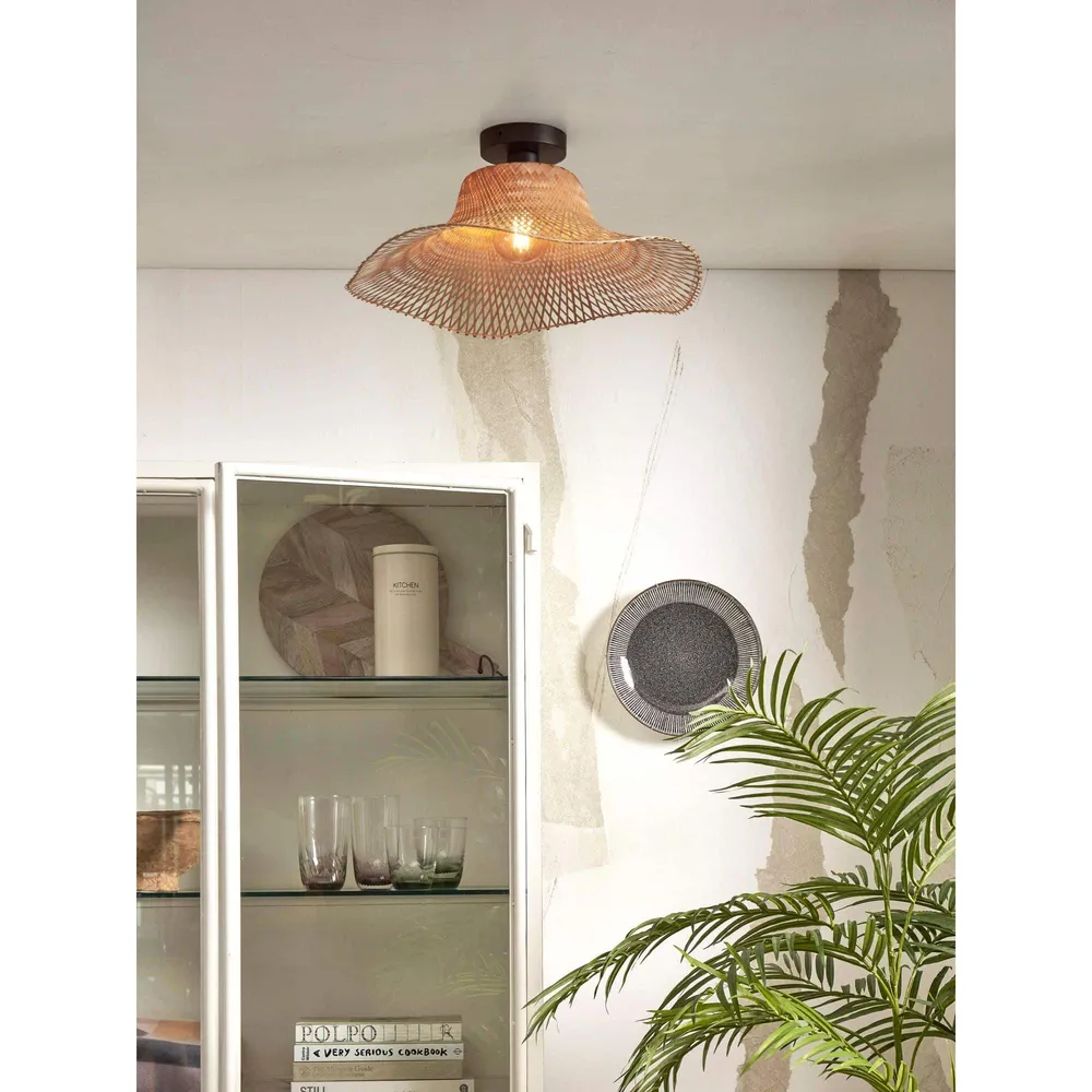 GOOD&MOJO plafonnière Ibiza - bruin - Ø65cm GOOD & MOJO