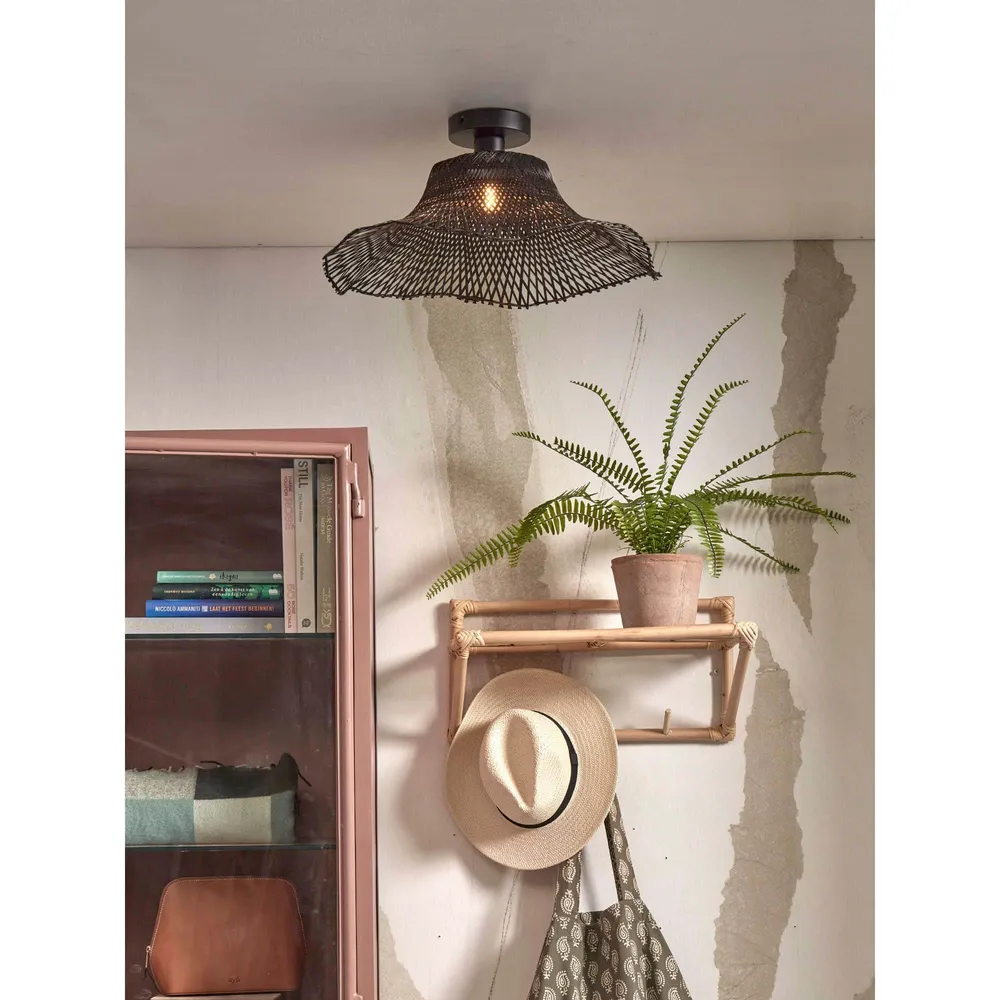 GOOD&MOJO plafonnière Ibiza - zwart - Ø50cm GOOD & MOJO