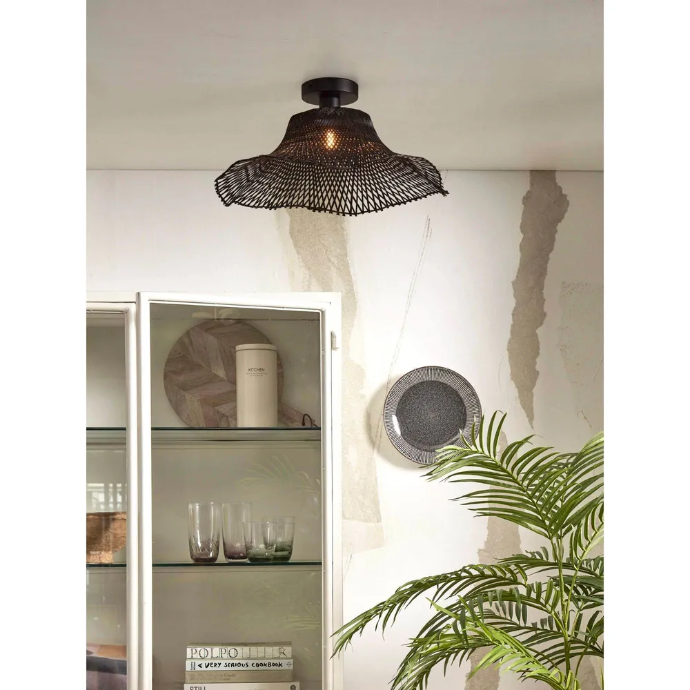 GOOD&MOJO plafonnière Ibiza - zwart - Ø50cm GOOD & MOJO