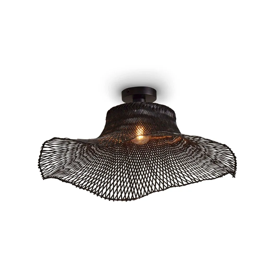 GOOD&MOJO plafonnière Ibiza - zwart - Ø65cm GOOD & MOJO