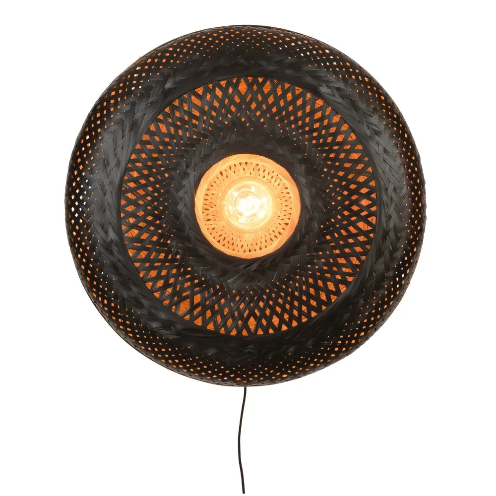 GOOD&MOJO wandlamp Andes - zwart - Ø60cm GOOD & MOJO