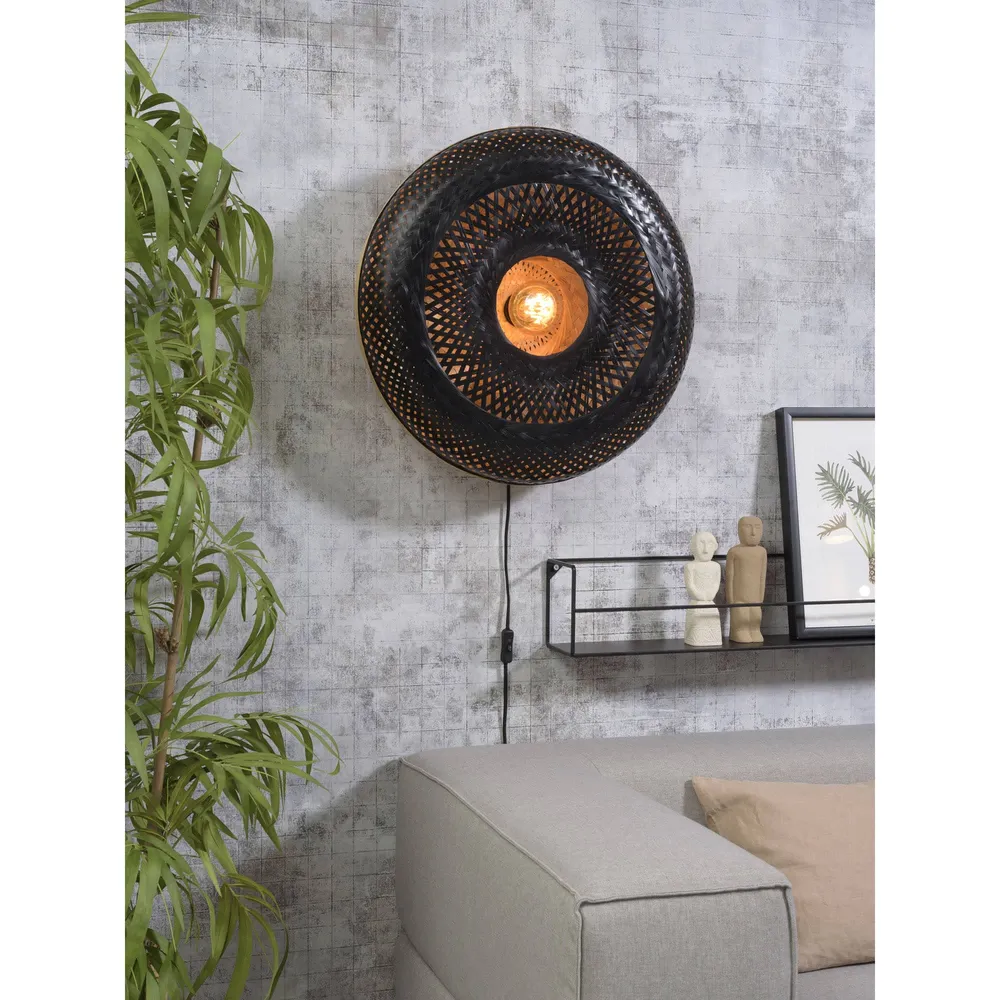GOOD&MOJO wandlamp Andes - zwart - Ø60cm GOOD & MOJO