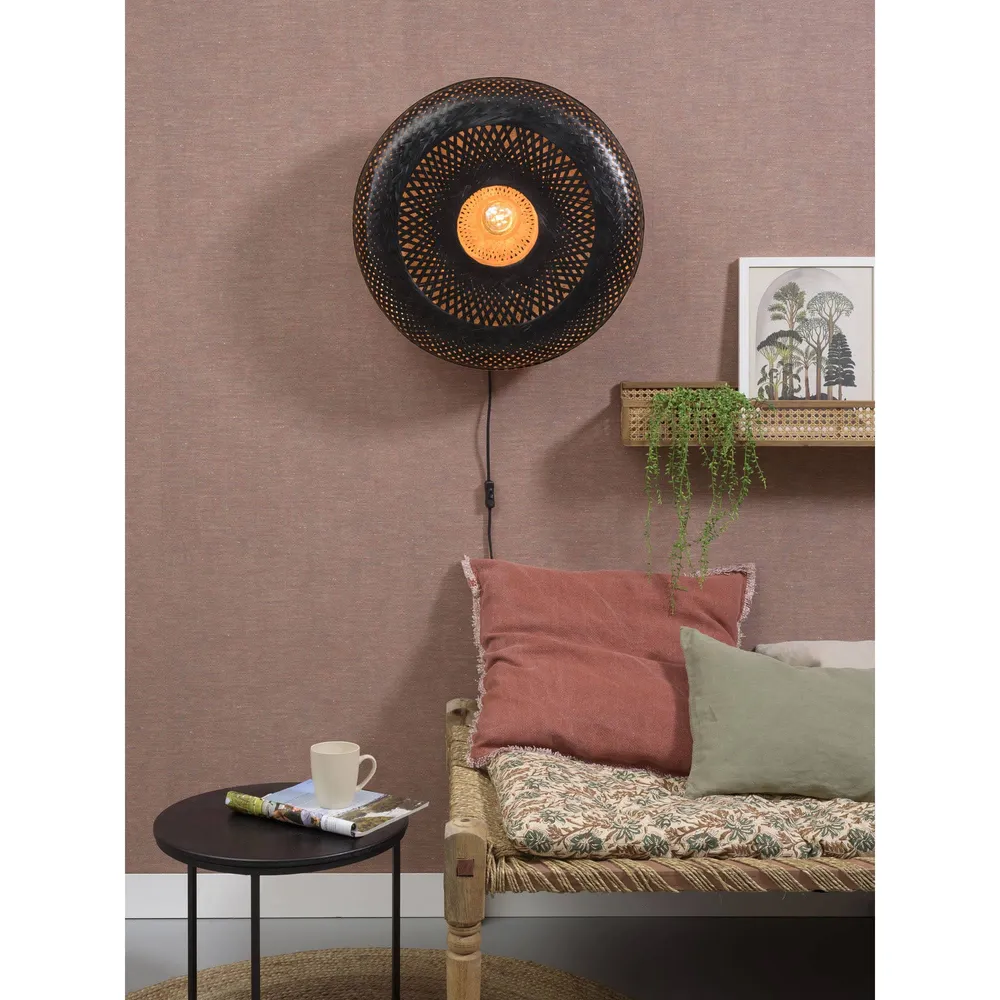 GOOD&MOJO wandlamp Andes - zwart - Ø60cm GOOD & MOJO
