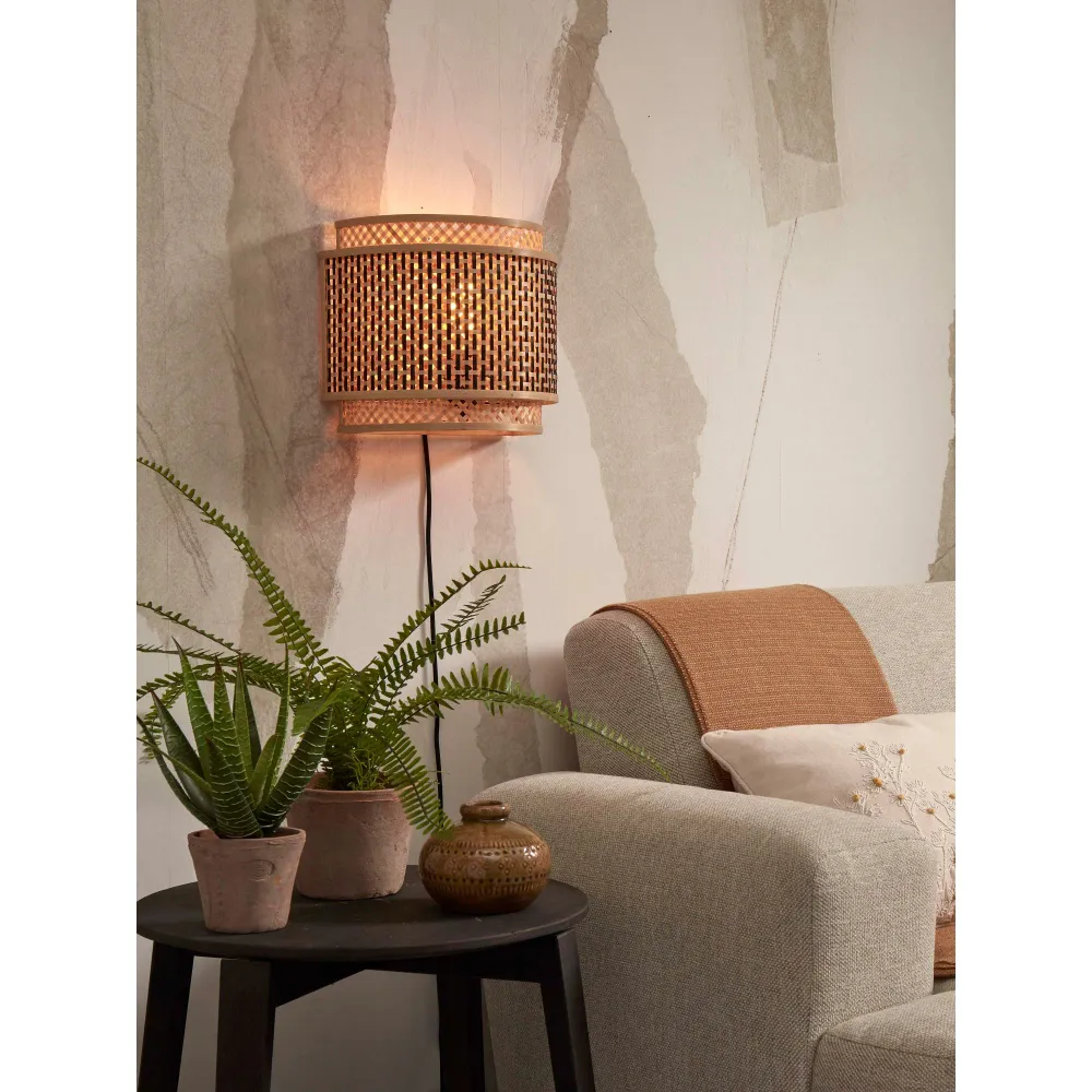GOOD&MOJO wandlamp Bhutan - bruin - Ø40cm GOOD & MOJO