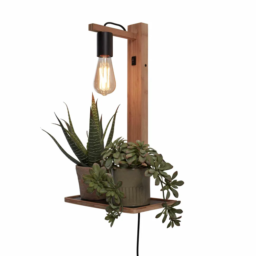GOOD&MOJO wandlamp Flores - bruin - 30x18x52cm GOOD & MOJO