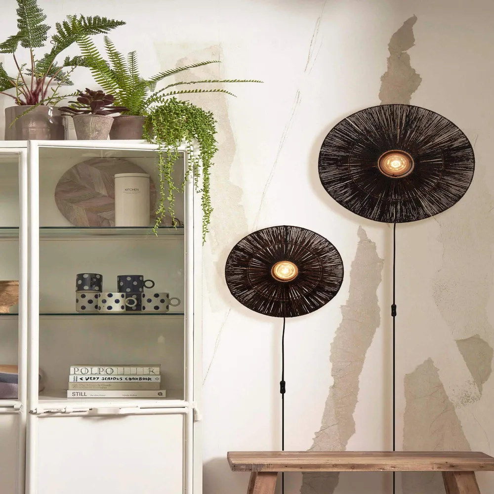 GOOD&MOJO wandlamp Iguazu - zwart - Ø40cm GOOD & MOJO