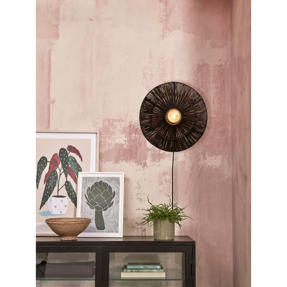 GOOD&MOJO wandlamp Iguazu - zwart - Ø40cm GOOD & MOJO
