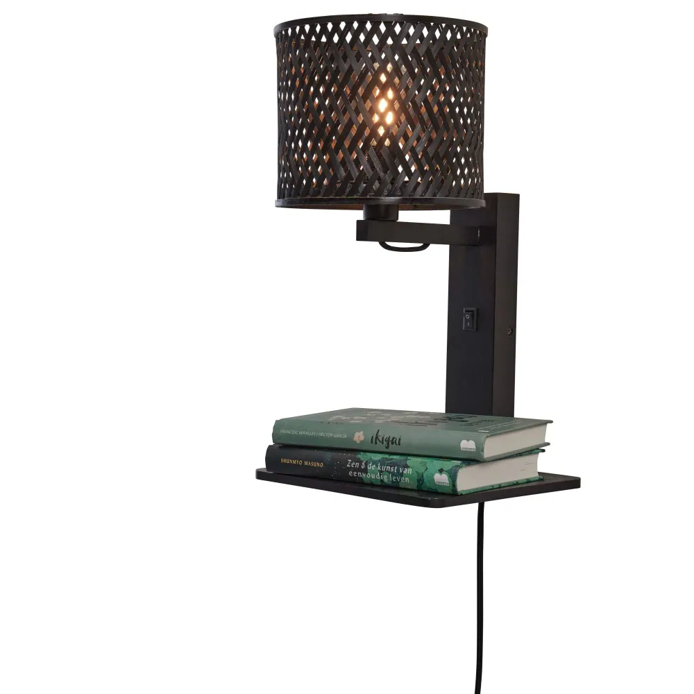 GOOD&MOJO wandlamp Java - zwart - Ø18cm GOOD & MOJO