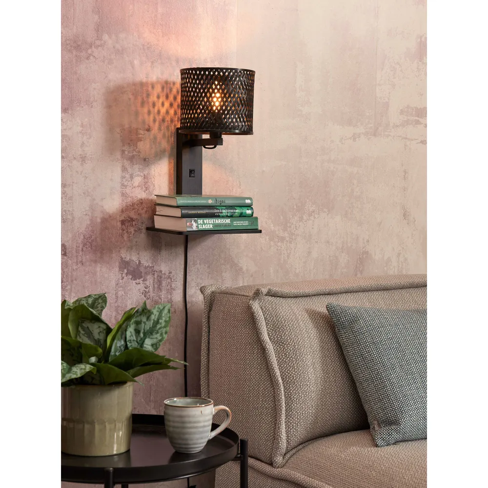 GOOD&MOJO wandlamp Java - zwart - Ø18cm GOOD & MOJO