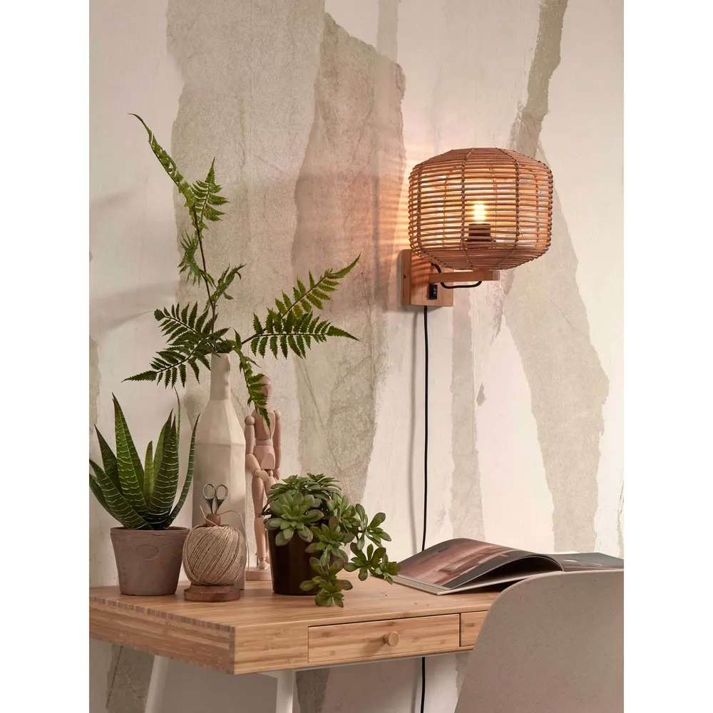 GOOD&MOJO wandlamp Tanami - bruin - Ø40cm GOOD & MOJO