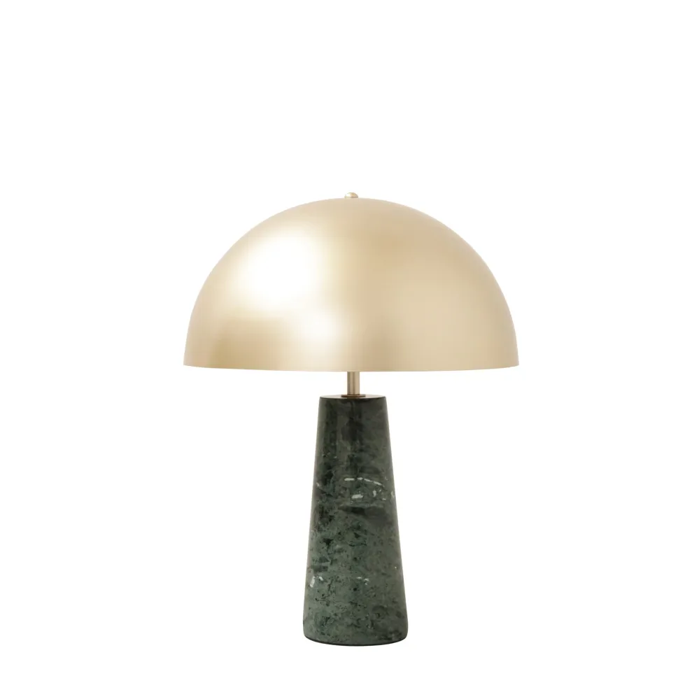 Gouden Lamp met marmeren voet - Merit - Goud/Groen Marmer