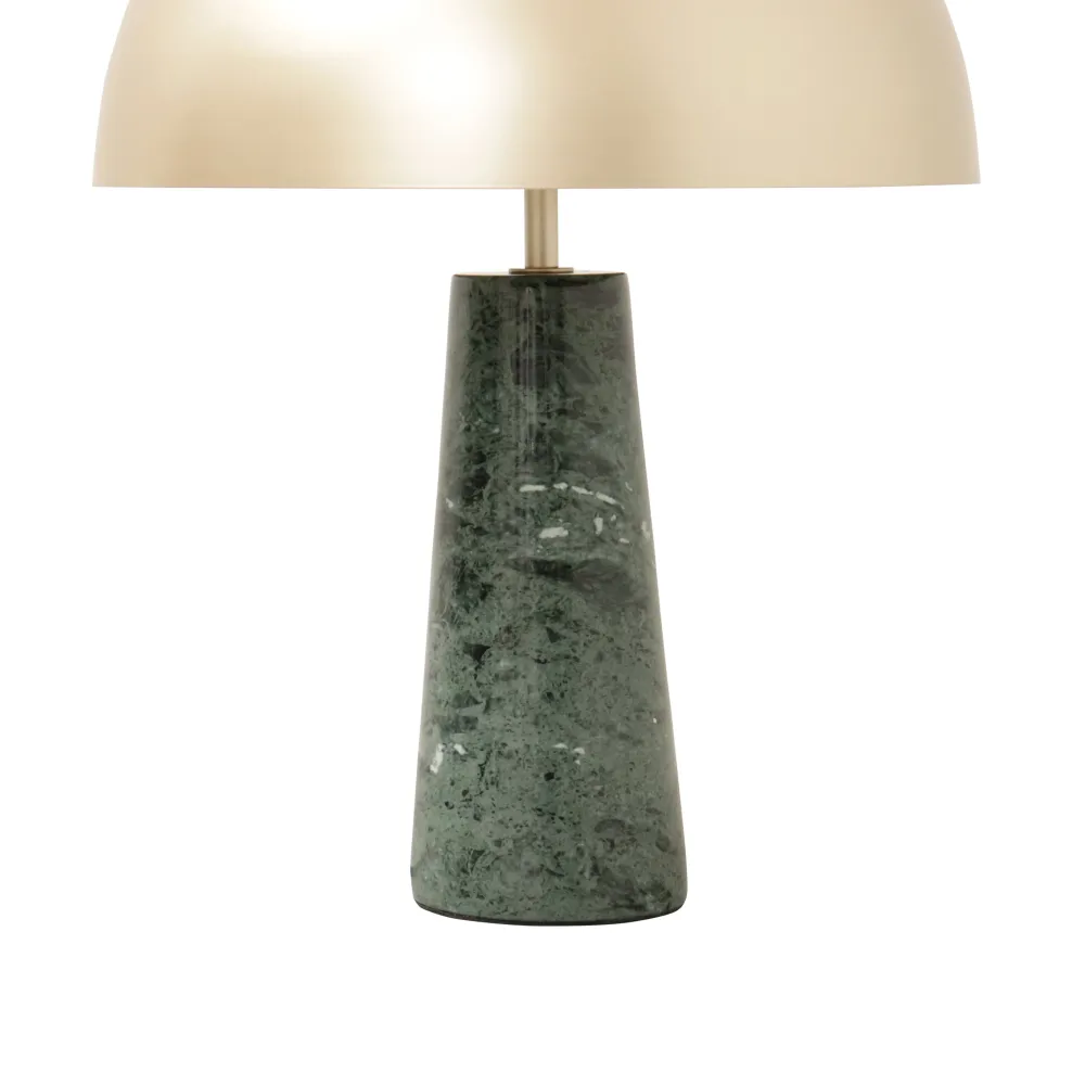 Gouden Lamp met marmeren voet - Merit - Goud/Groen Marmer