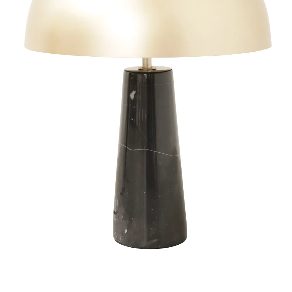 Gouden Lamp met marmeren voet - Merit - Goud/Zwart Marmer