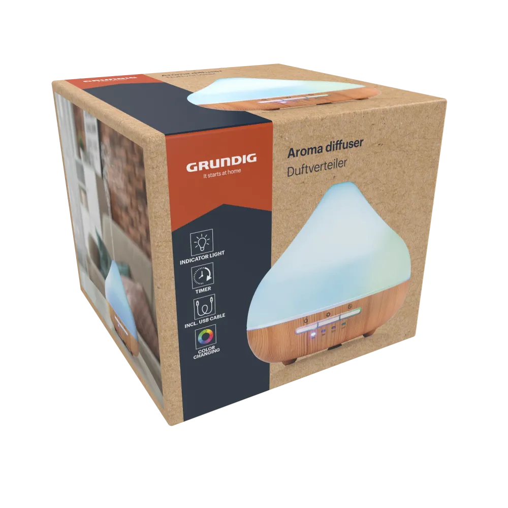 Aroma Diffuser White & Wood Led Lighting Grundig