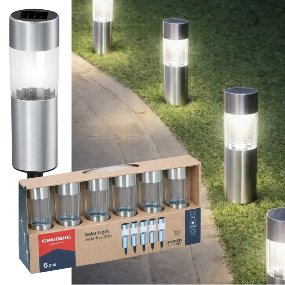 Solar Light Ø4.5X15Cm 6Pc Grundig