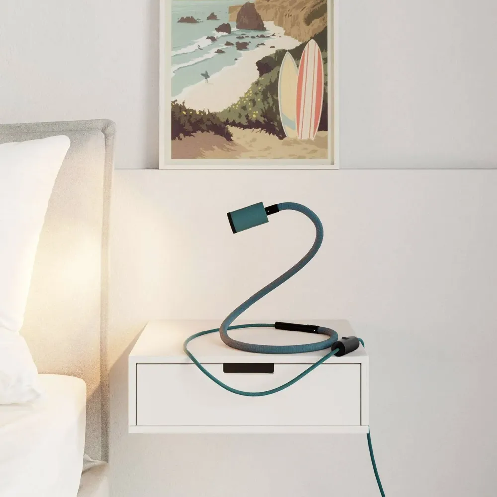 GU1d-one Pastel Verstelbare lamp zonder voet met mini LED-spot en UK-stekker - Petrol