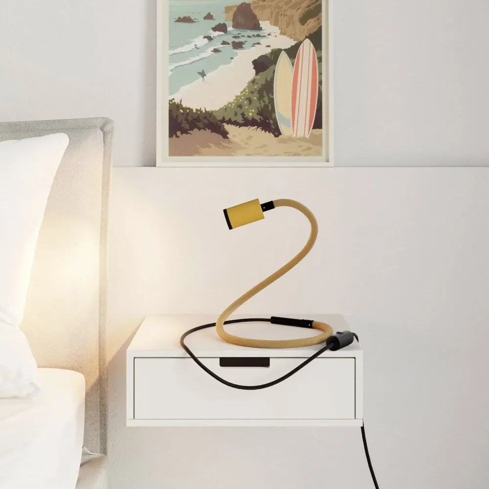 GU1d-one Pastel Verstelbare lamp zonder voet met mini LED-spot en UK-stekker - Mosterd