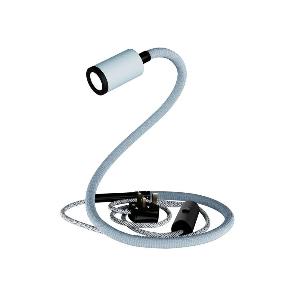 GU1d-one Pastel Verstelbare lamp zonder voet met mini LED spot en UK-stekker - Suikerblauw