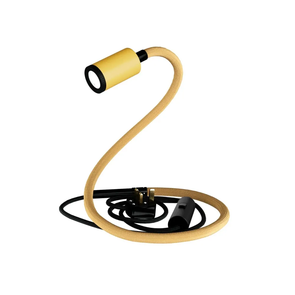 GU1d-one Pastel Verstelbare lamp zonder voet met mini LED-spot en UK-stekker - Mosterd