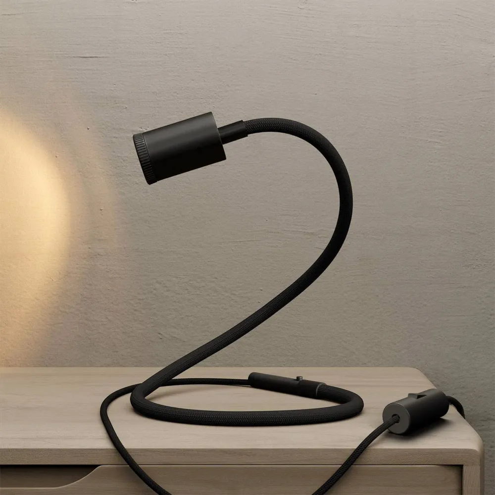 GU1d-one Verstelbare lamp zonder voet met mini LED spot en UK stekker - Zwart