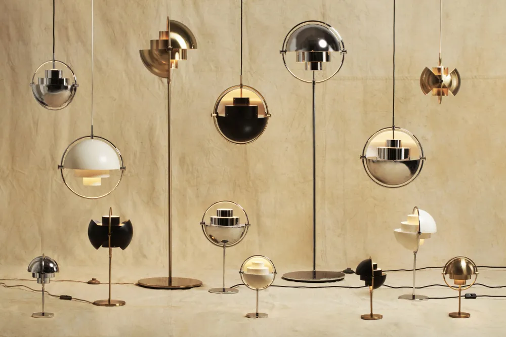 Gubi Multi-Lite hanglamp small Black Brass