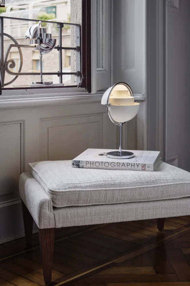 Gubi Multi-Lite portable lamp Chrome / White