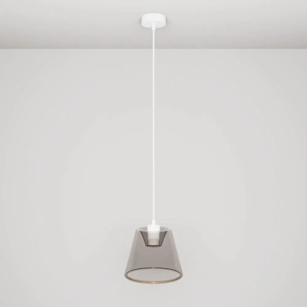 Hanglamp met ghost kegelvormige lichtbron smoky - Wit
