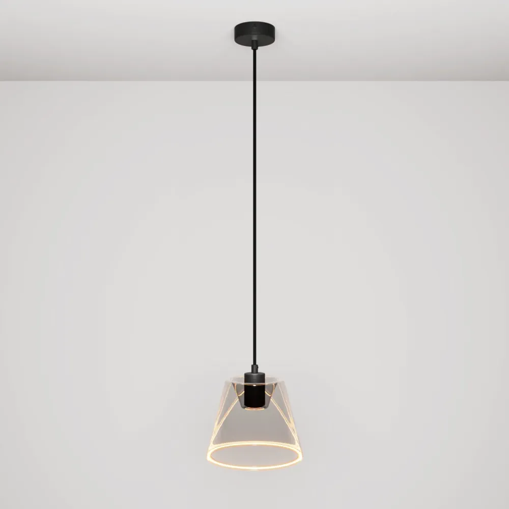 Hanglamp met Ghost lichtbron smoky kegelvorm - Zwart