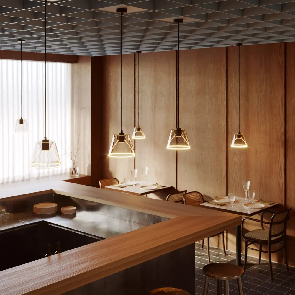 Hanglamp met Ghost lichtbron smoky kegelvorm - Zwart